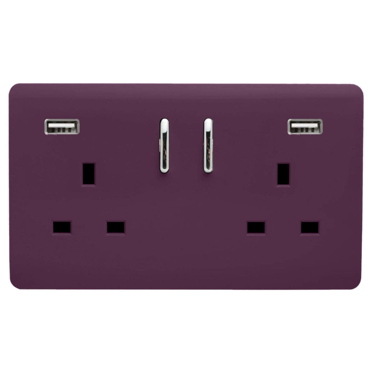 Trendiswitch Artistic Modern 2 Gang 2x USB 3100mA Plug Socket