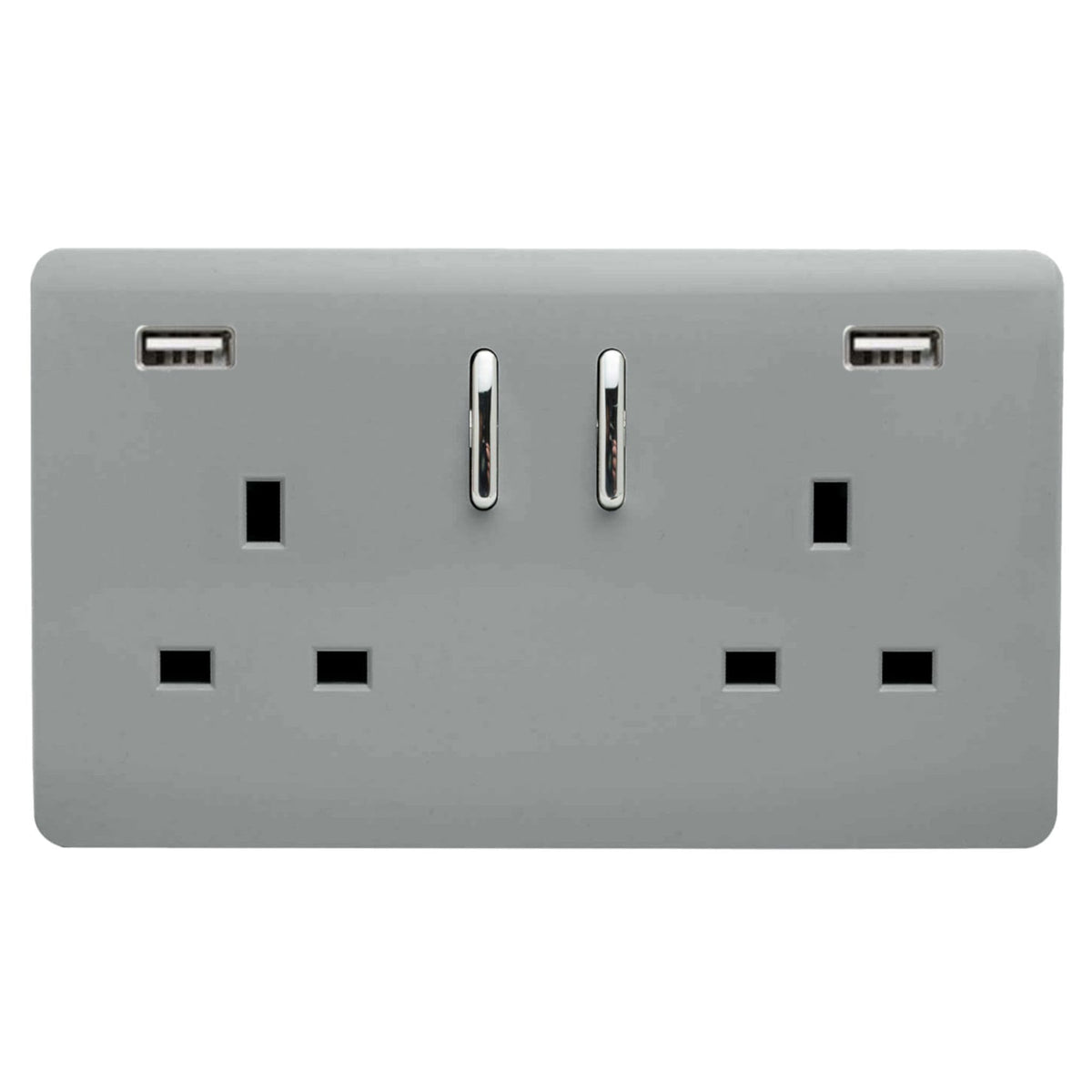 Trendiswitch Artistic Modern 2 Gang 2x USB 3100mA Plug Socket