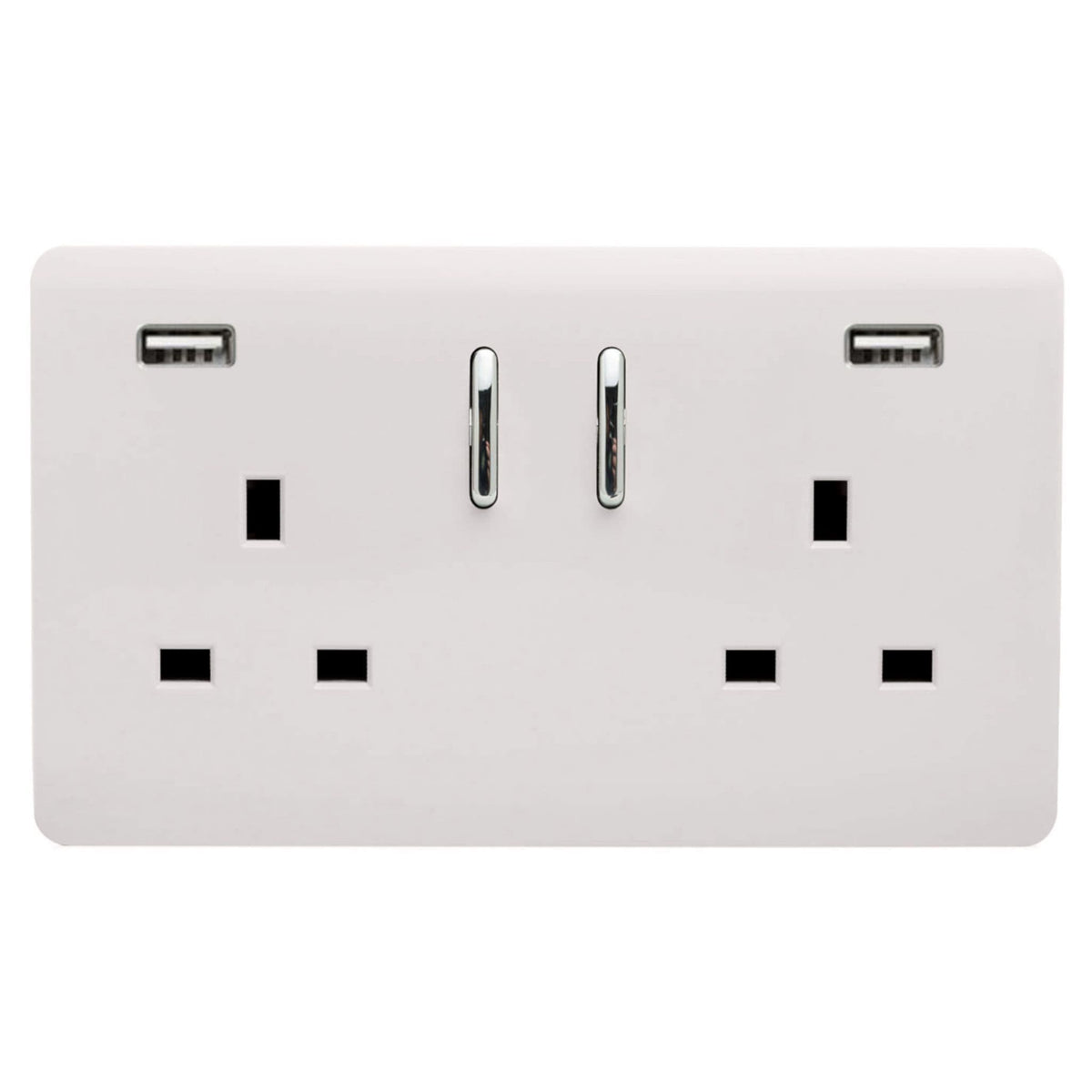 Trendiswitch Artistic Modern 2 Gang 2x USB 3100mA Plug Socket
