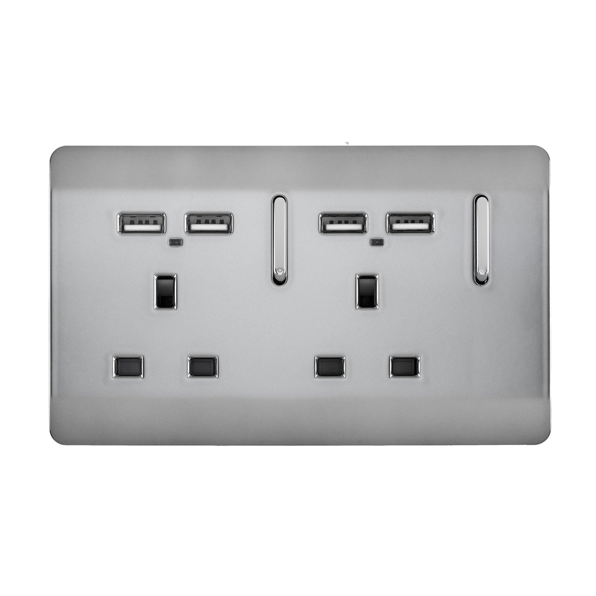Trendiswitch Artistic Modern 2 Gang 4 Port USB 2100mA Plug Socket