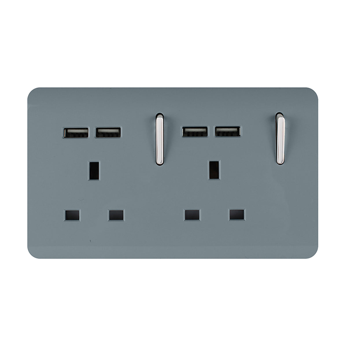 Trendiswitch Artistic Modern 2 Gang 4 Port USB 2100mA Plug Socket