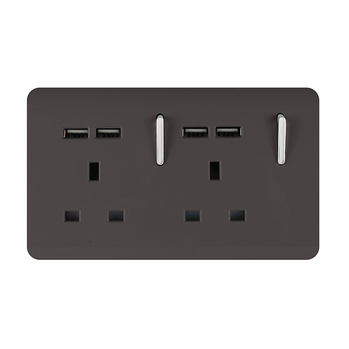 Trendiswitch Artistic Modern 2 Gang 4 Port USB 2100mA Plug Socket