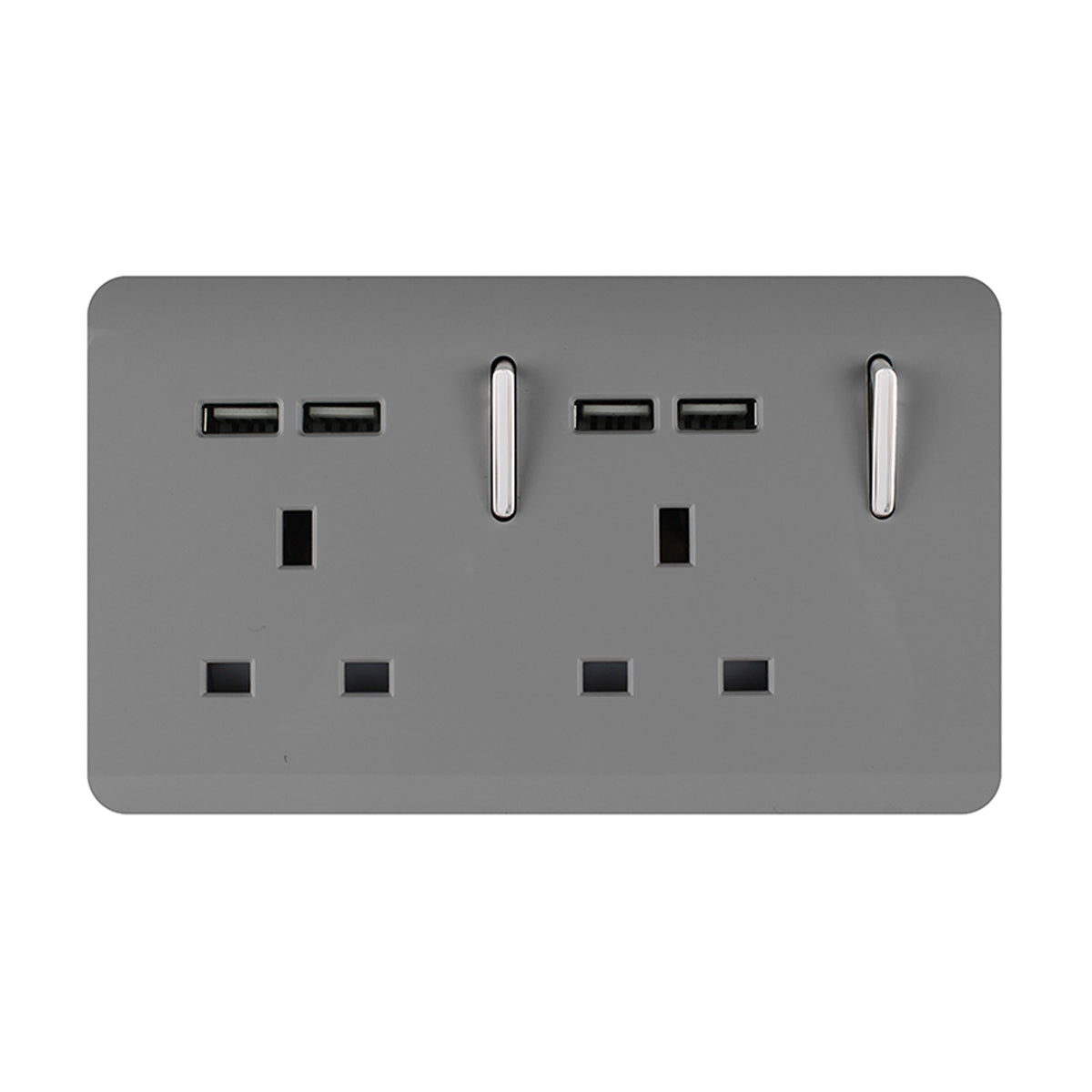 Trendiswitch Artistic Modern 2 Gang 4 Port USB 2100mA Plug Socket