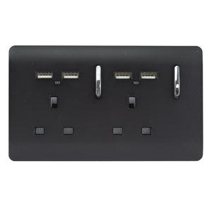 Trendiswitch Artistic Modern 2 Gang 4 Port USB 2100mA Plug Socket