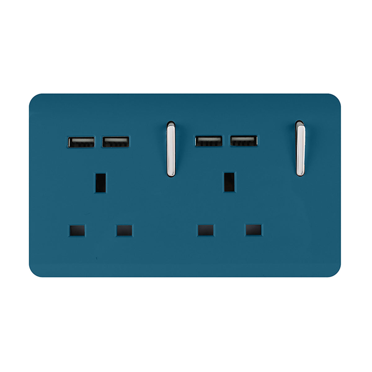 Trendiswitch Artistic Modern 2 Gang 4 Port USB 2100mA Plug Socket