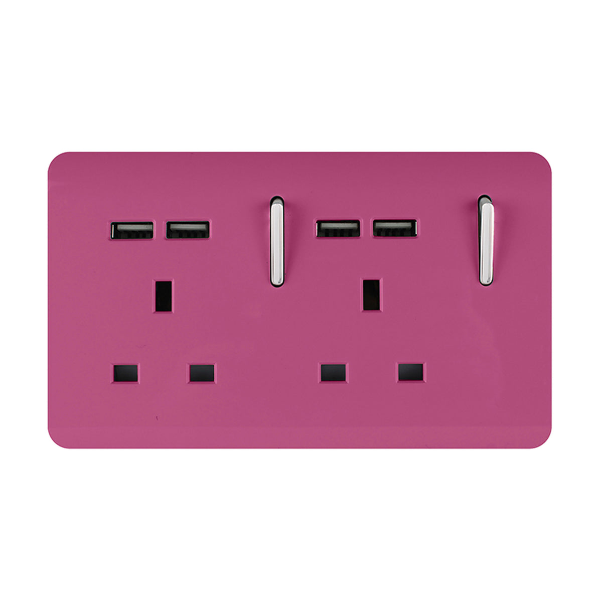 Trendiswitch Artistic Modern 2 Gang 4 Port USB 2100mA Plug Socket