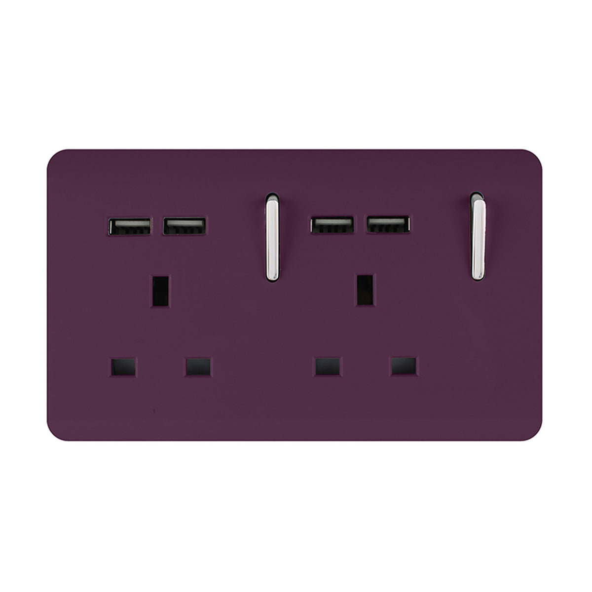 Trendiswitch Artistic Modern 2 Gang 4 Port USB 2100mA Plug Socket