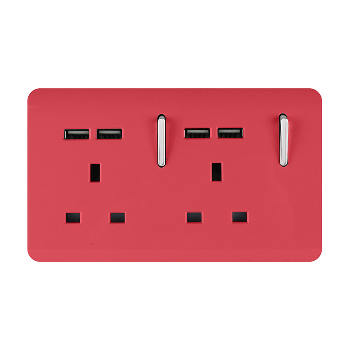 Trendiswitch Artistic Modern 2 Gang 4 Port USB 2100mA Plug Socket