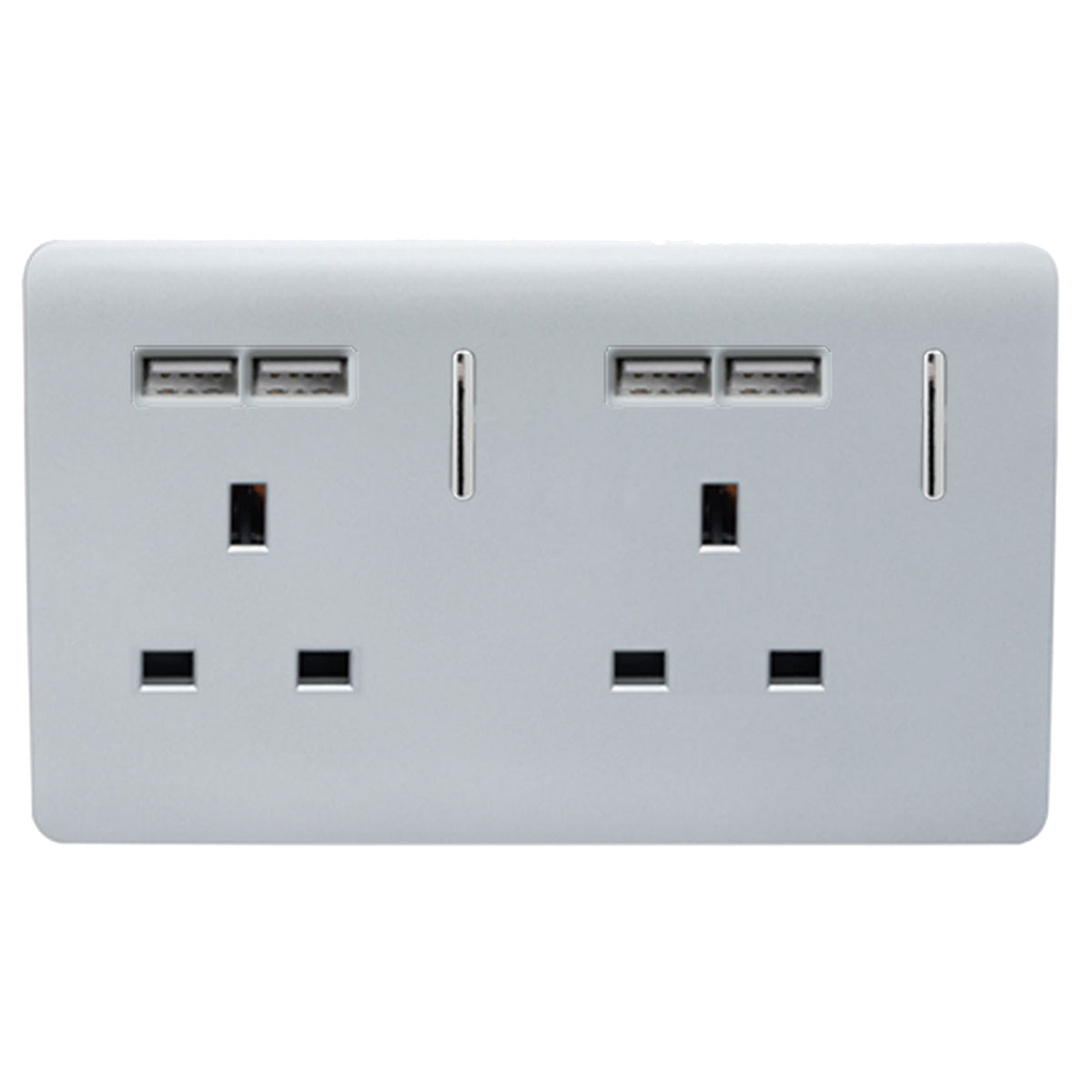 Trendiswitch Artistic Modern 2 Gang 4 Port USB 2100mA Plug Socket