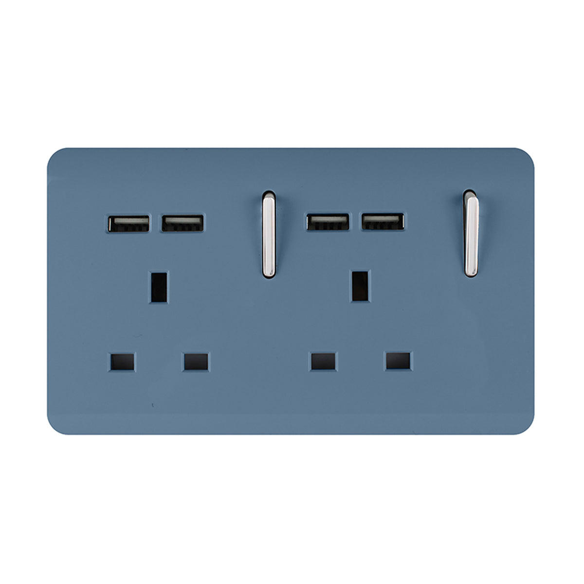 Trendiswitch Artistic Modern 2 Gang 4 Port USB 2100mA Plug Socket