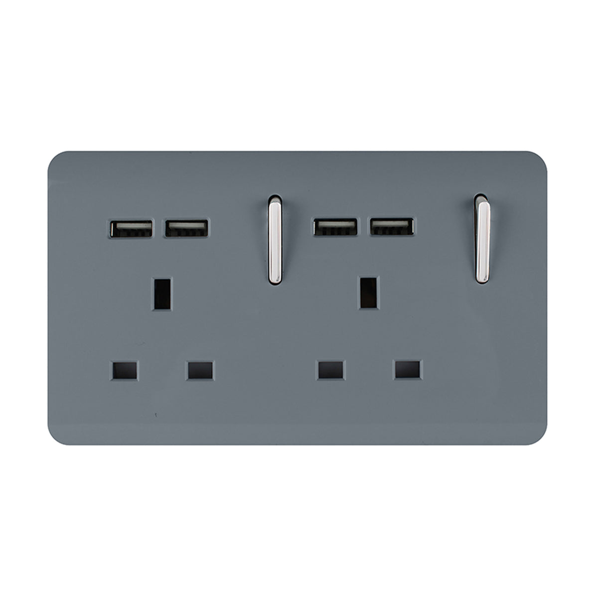 Trendiswitch Artistic Modern 2 Gang 4 Port USB 2100mA Plug Socket