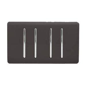 Trendiswitch Artistic Modern 4 Gang 1 or 2 Way Light Switch Twin Plate
