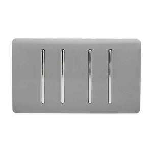 Trendiswitch Artistic Modern 4 Gang 1 or 2 Way Light Switch Twin Plate