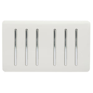 Trendiswitch Artistic Modern 6 Gang 1 or 2 Way Light Switch Twin Plate