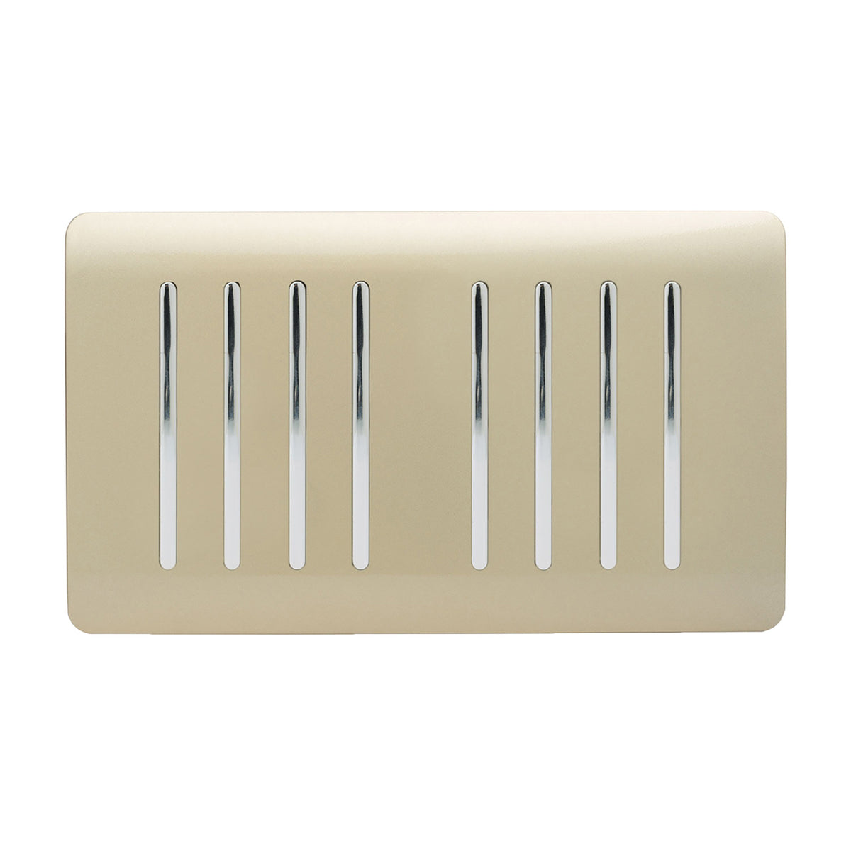 Trendiswitch Artistic Modern 8 Gang 1 or 2 Way 10A Light Switch Twin Plate