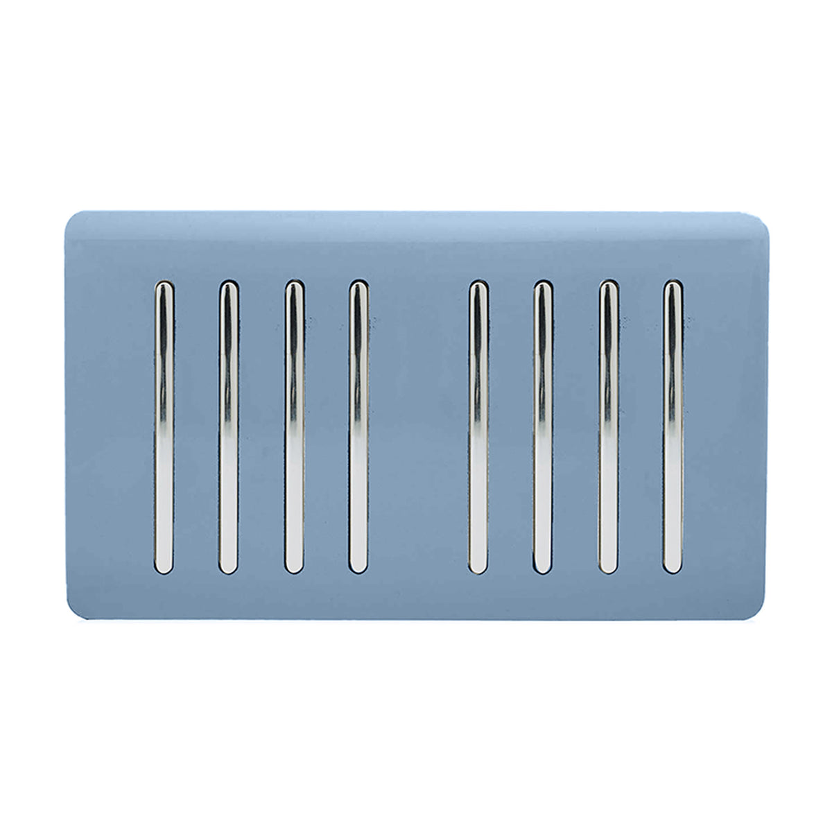 Trendiswitch Artistic Modern 8 Gang 1 or 2 Way 10A Light Switch Twin Plate