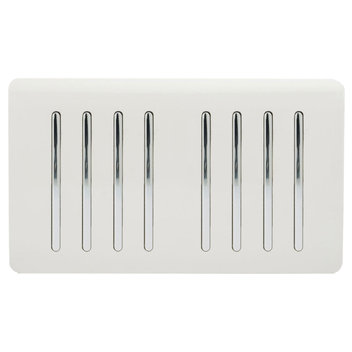 Trendiswitch Artistic Modern 8 Gang 1 or 2 Way 10A Light Switch Twin Plate