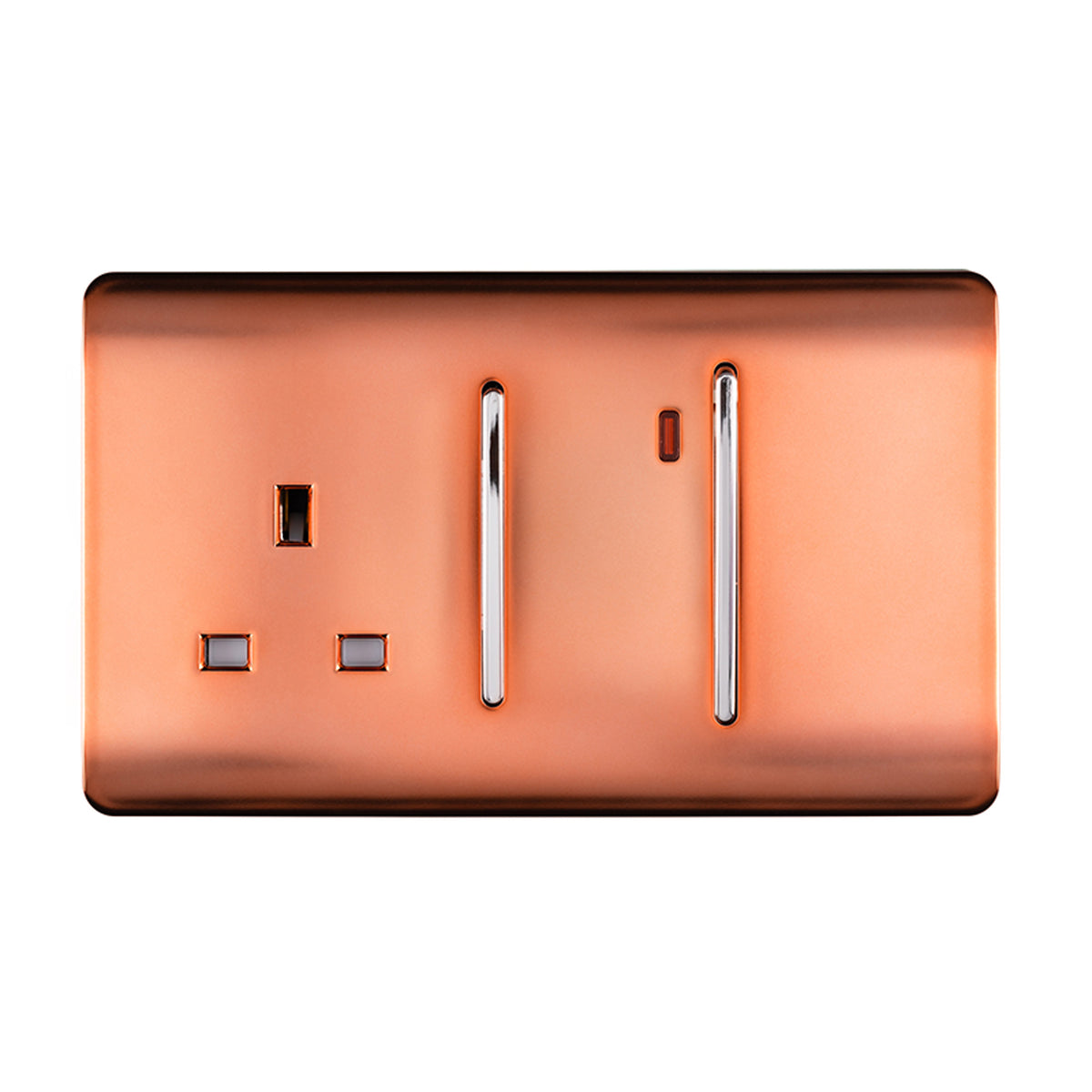 Trendiswitch Artistic Modern 45 Amp Cooker Switch and 13 Amp Plug Socket with Neon