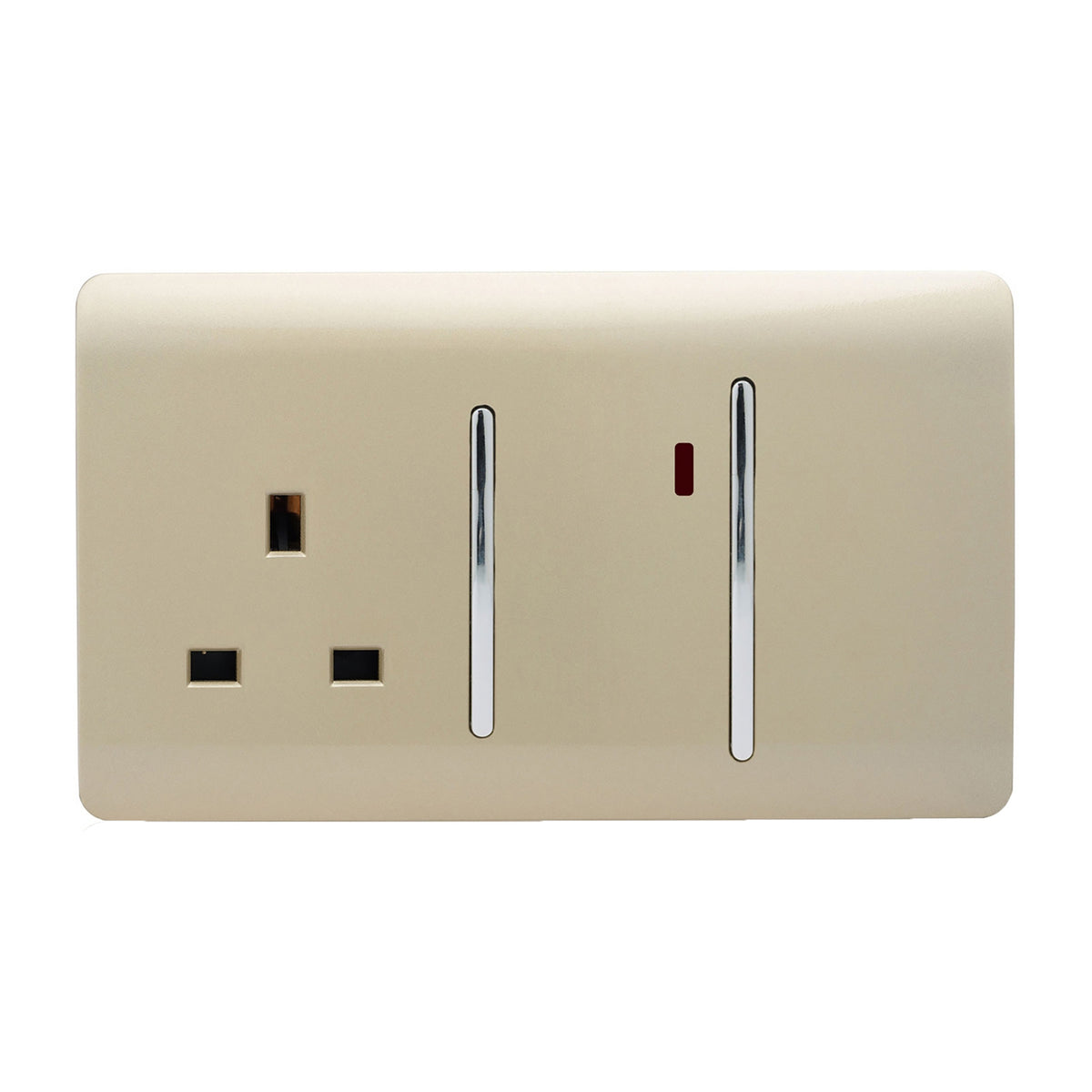 Trendiswitch Artistic Modern 45 Amp Cooker Switch and 13 Amp Plug Socket with Neon