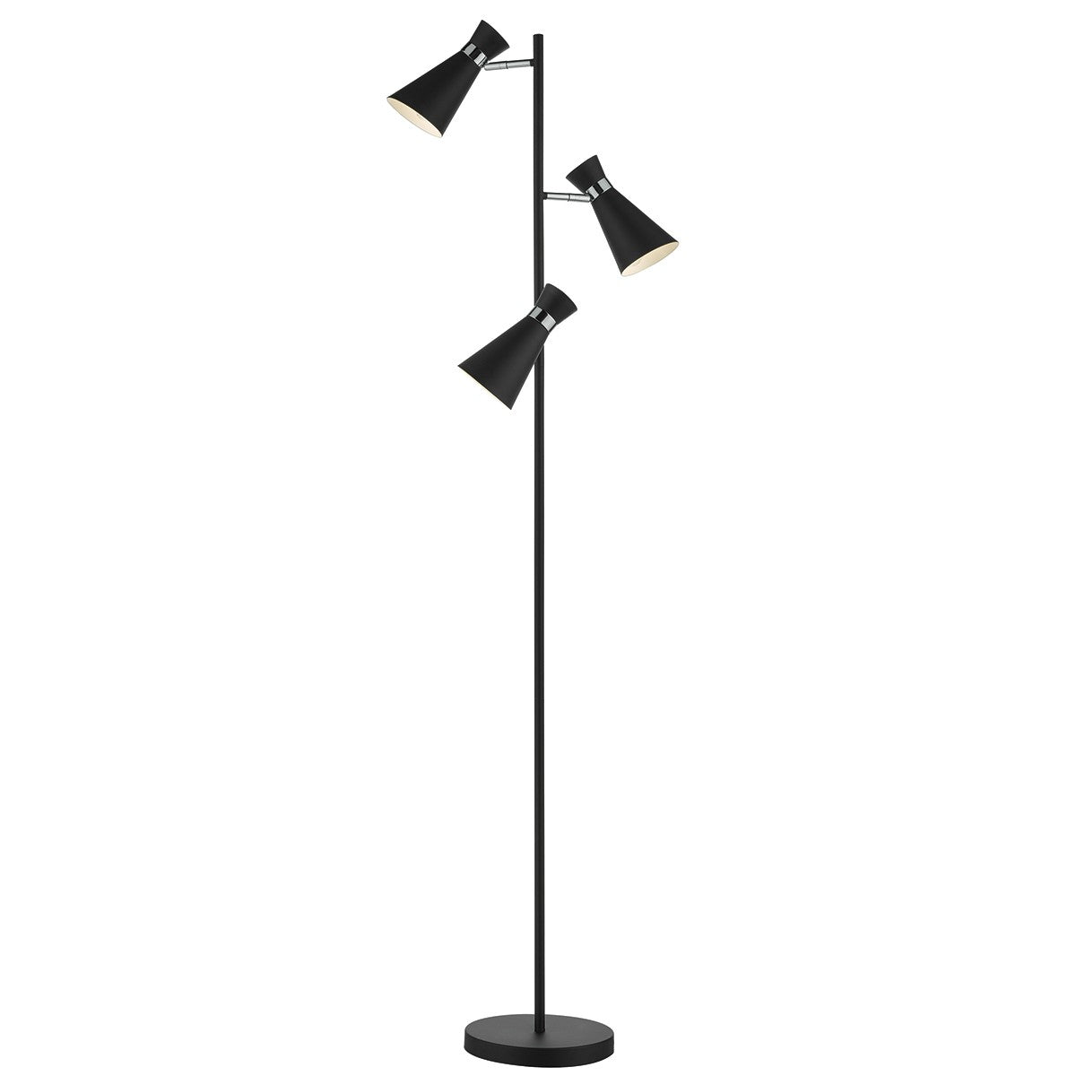 Dar ASH4922 Ashworth Matt Black Floor Lamp
