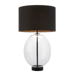 WAG446203 Wagner Table Lamp Black with Glass