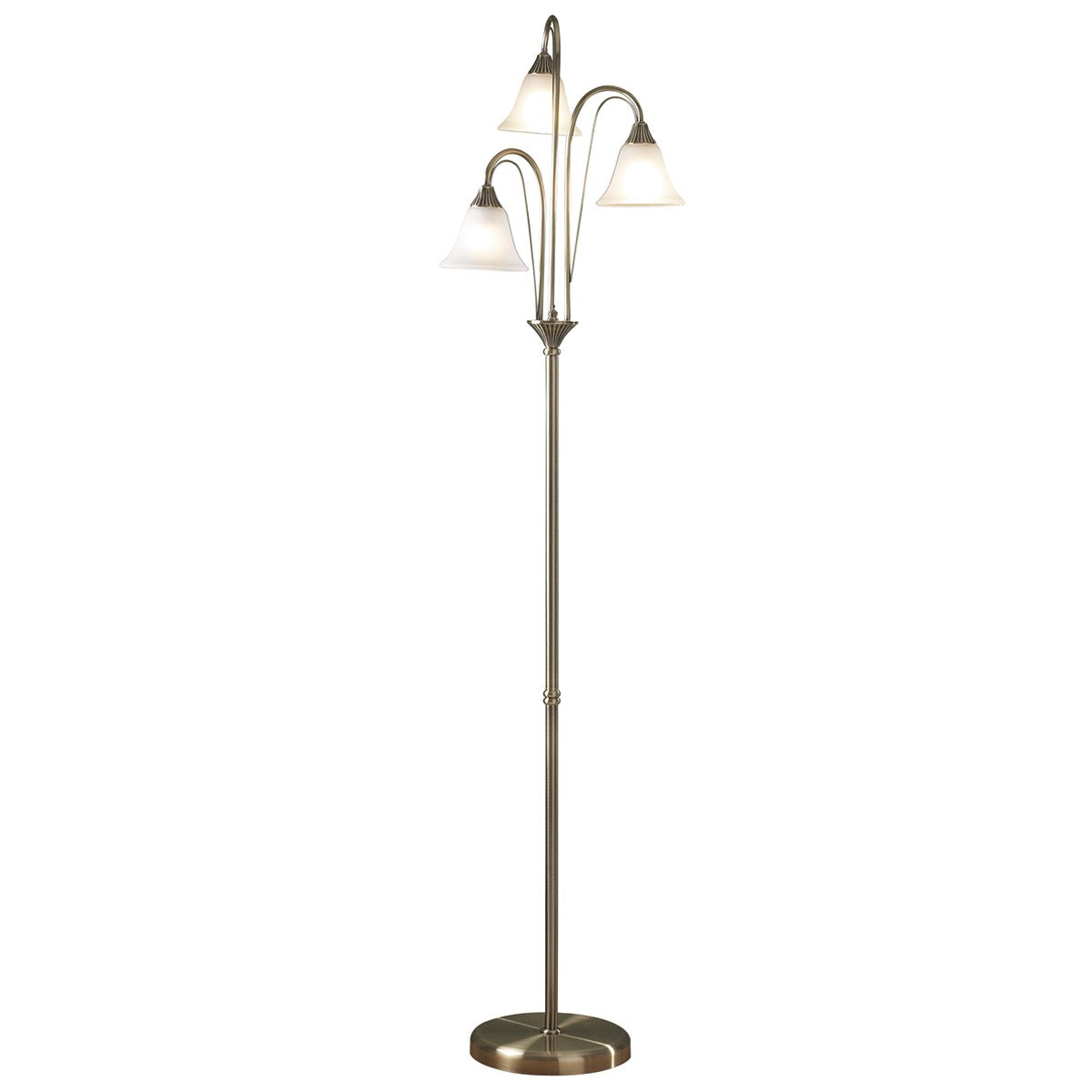 Dar BOS49 Boston Antique Brass Floor Lamp