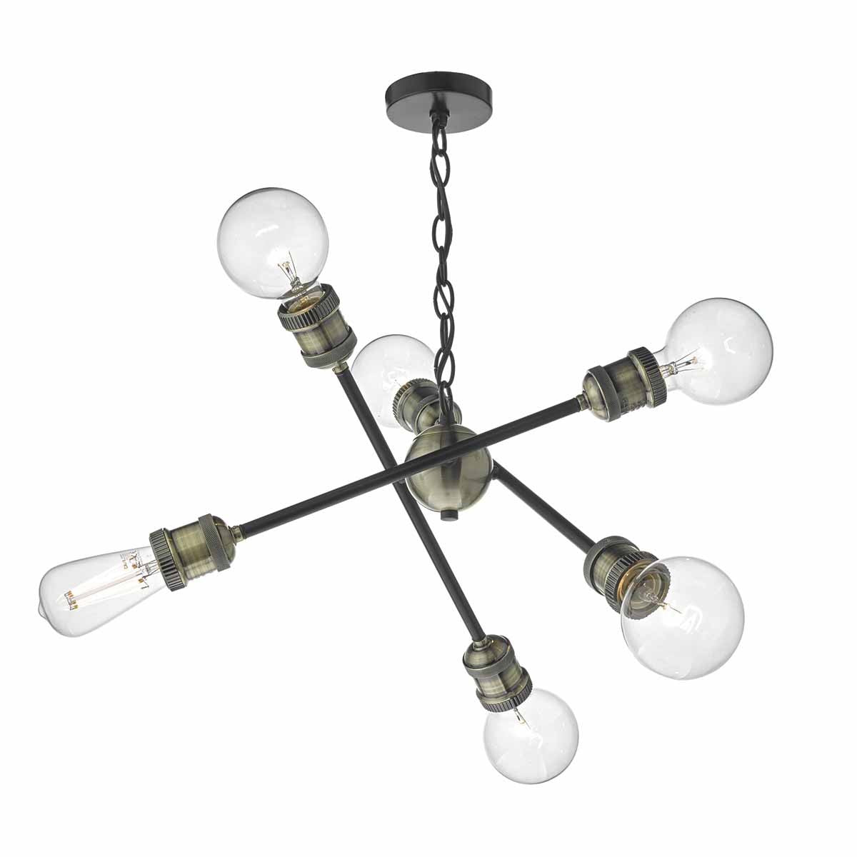 Dar BRI0654 Brigade 6 Light Pendant
