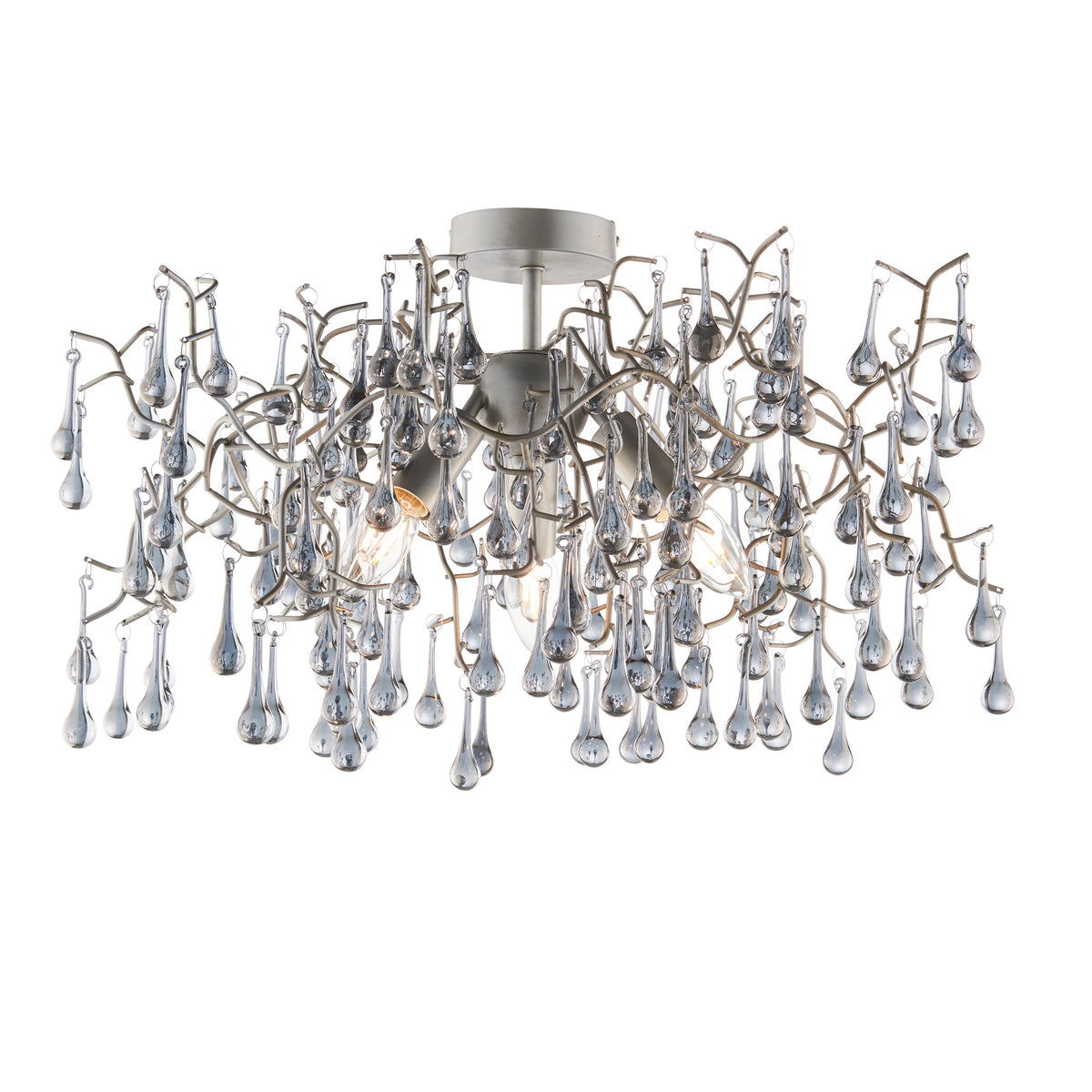PRE302107 Previn 3 Light Semi Flush Aged Silver