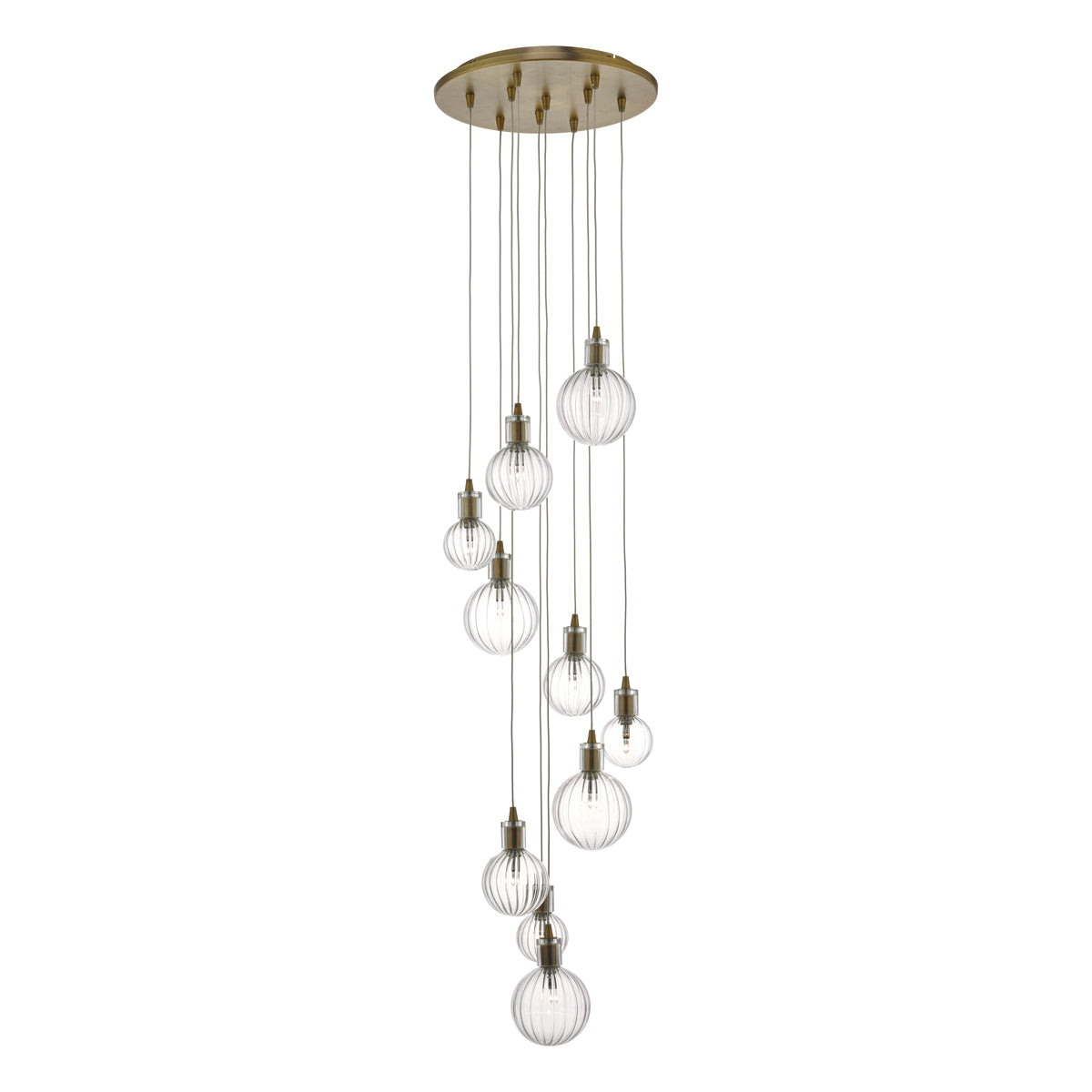 Dar DIT2342 Dita Brass 10 Light Cluster Pendant
