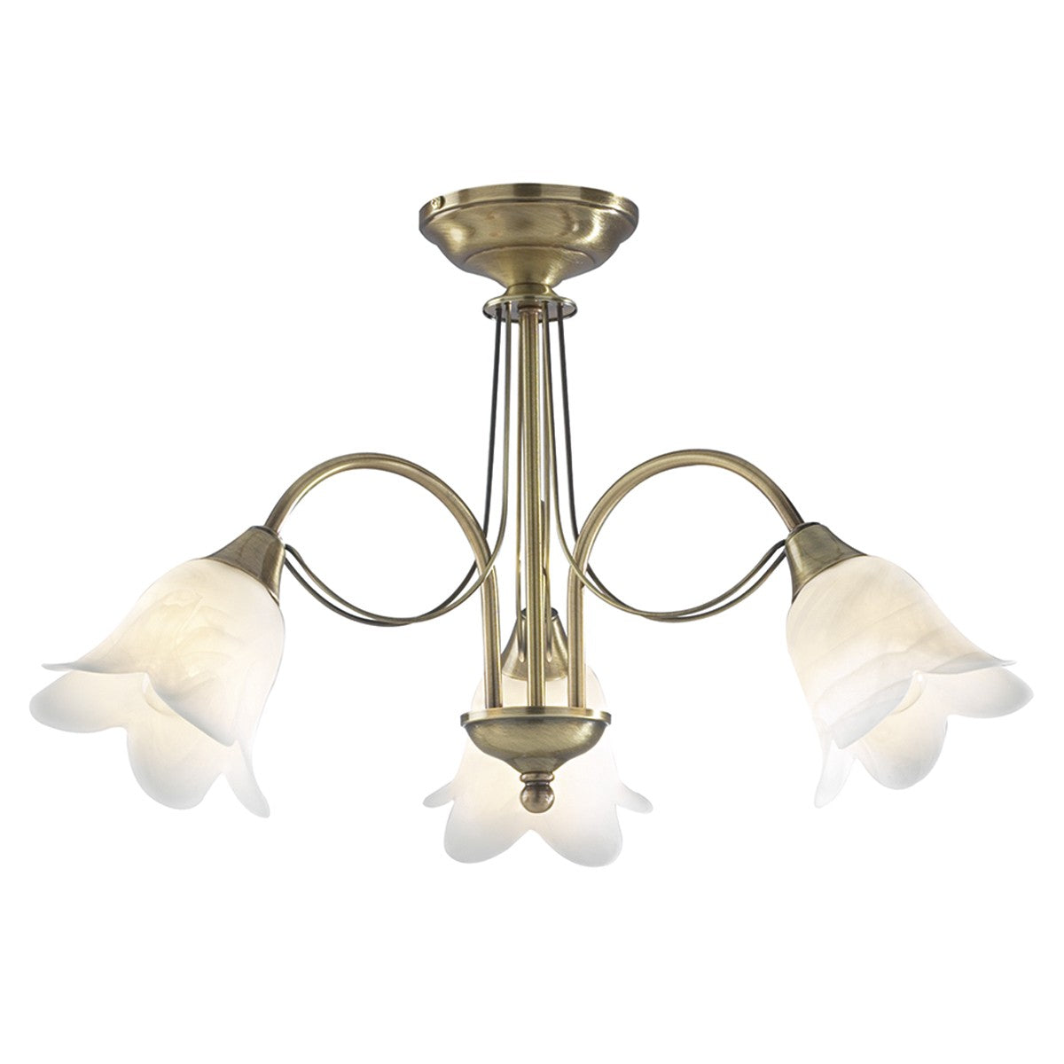 Dar DOU0375 Doublet 3 Light Antique Brass