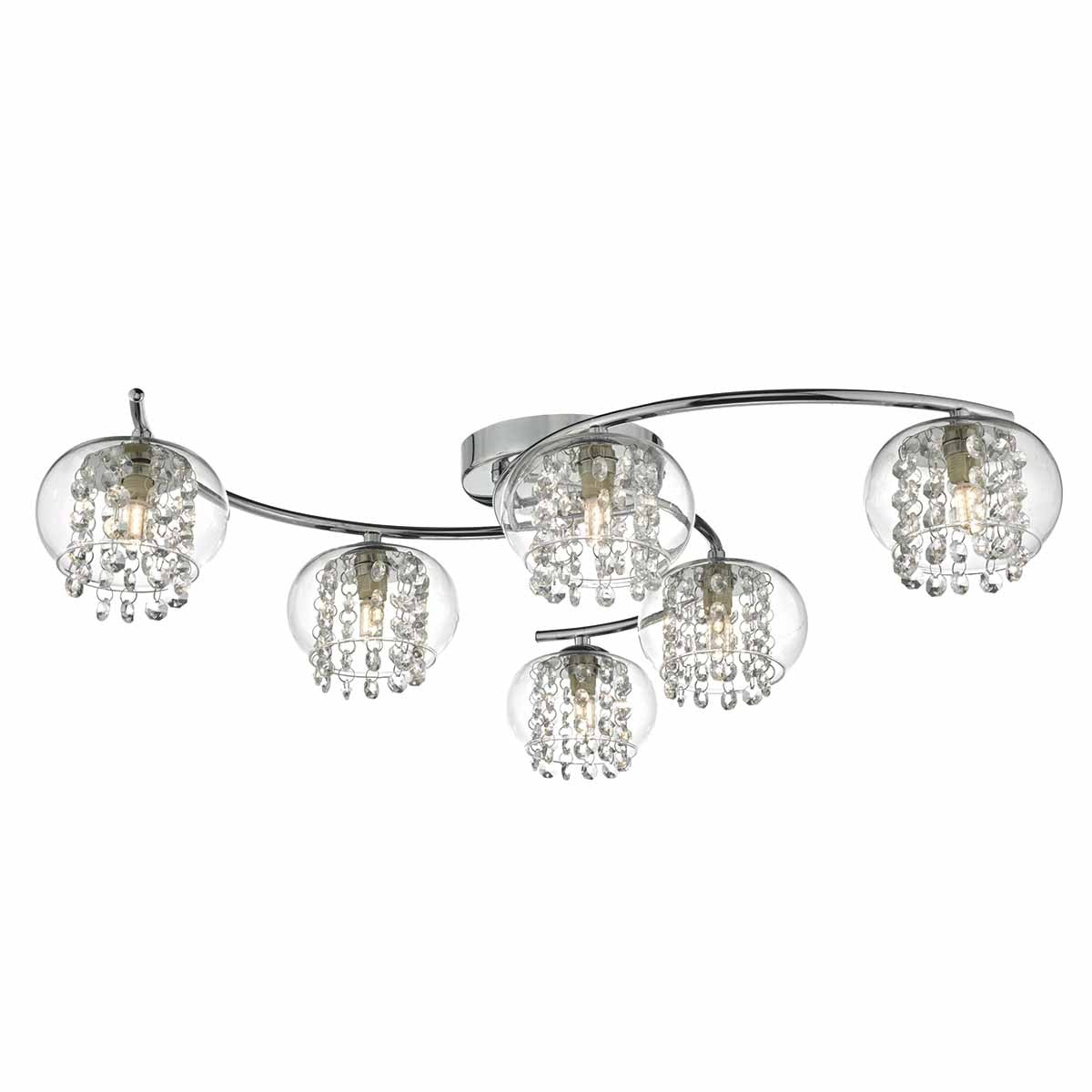Dar ELM6450 Elma Polished Chrome 6 Light Semi Flush