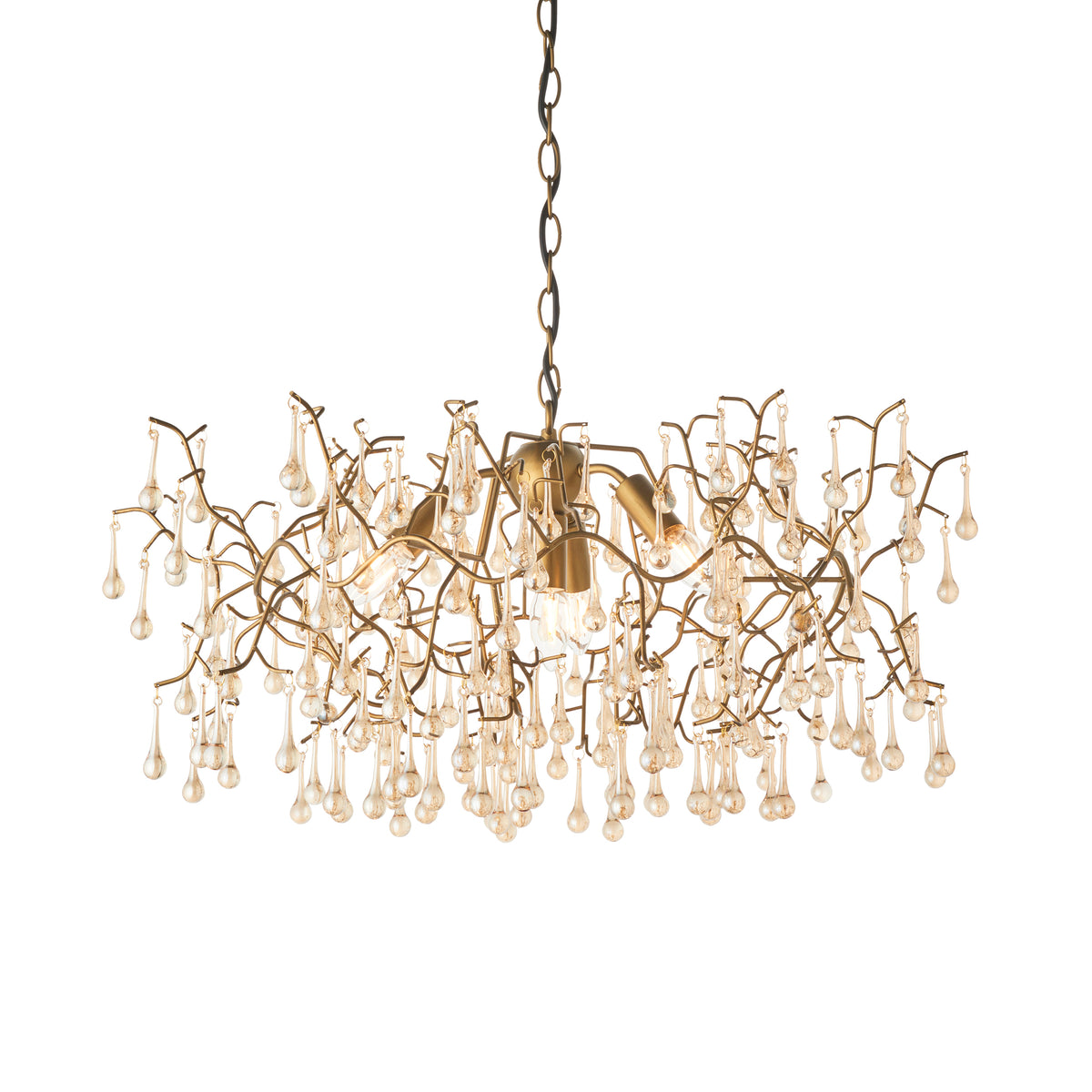 PRE675107 Previn 4 Light Pendant Aged Gold