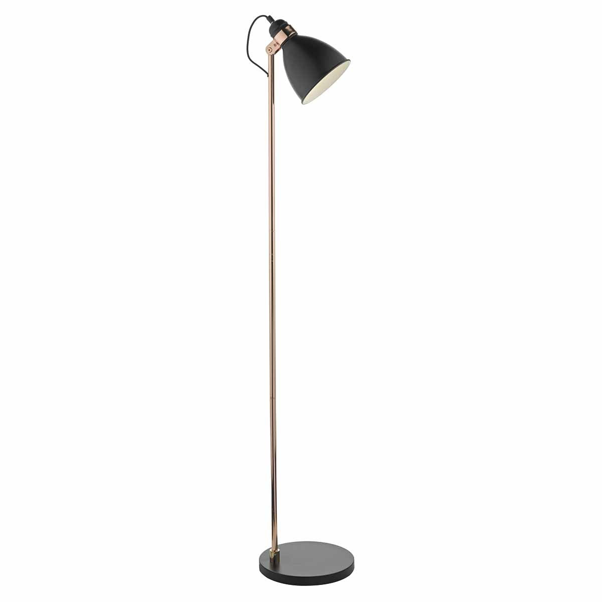 Dar FRE4922 Frederick Black And Copper Floor Lamp