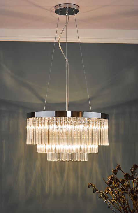 Dar GIO0508 Giovana 5 Light Pendant Clear Glass