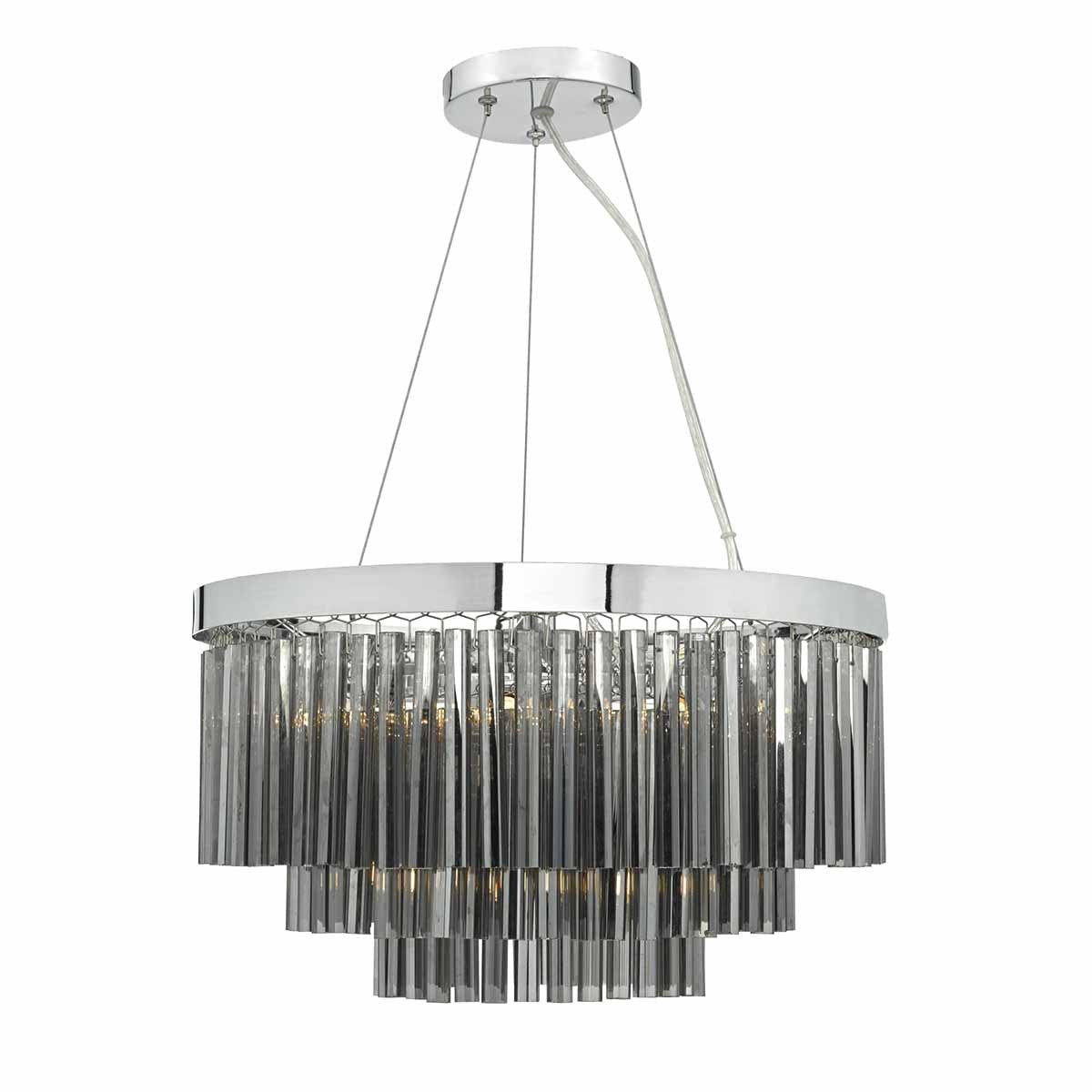 Dar GIO0510 Giovana 5 Light Pendant Smoked Glass