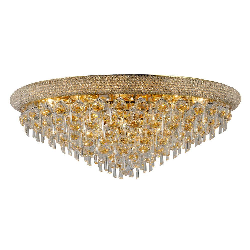 Diyas IL32108 Alexandra 16 Light Gold Flush Fitting