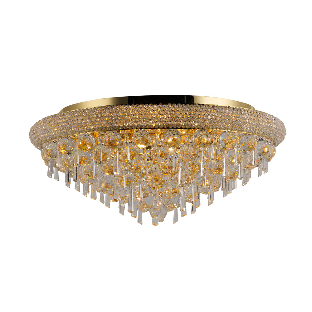 Diyas IL332107 Alexandra 9 Light Gold Flush Fitting
