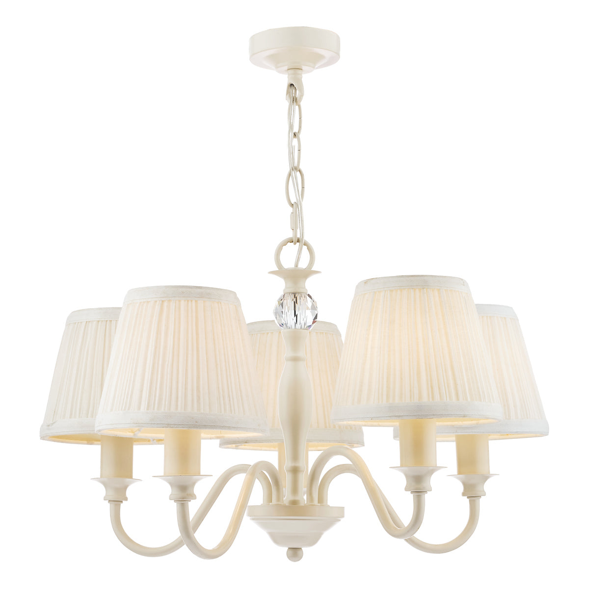 Laura Ashley LA3726687-Q Ellis 5 Light Pendant Satin Cream