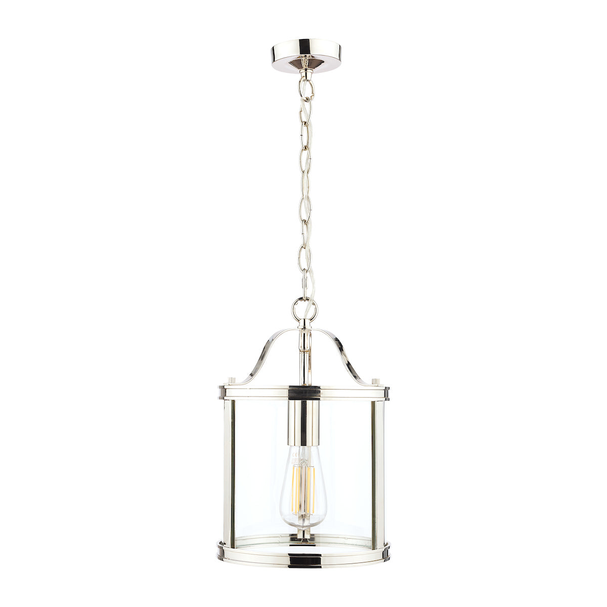 Laura Ashley LA3742247-Q Harrington Polished Nickel Glass Lantern