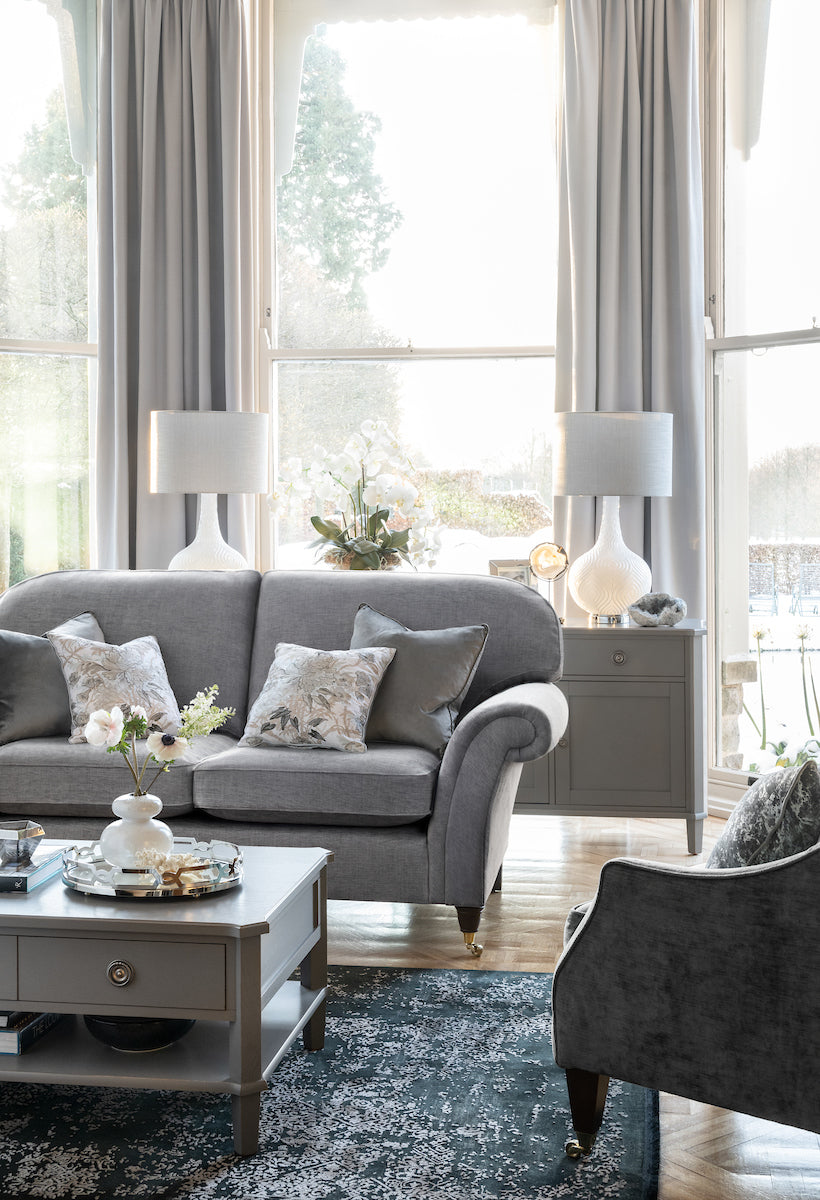 Laura ashley grey deals sofa