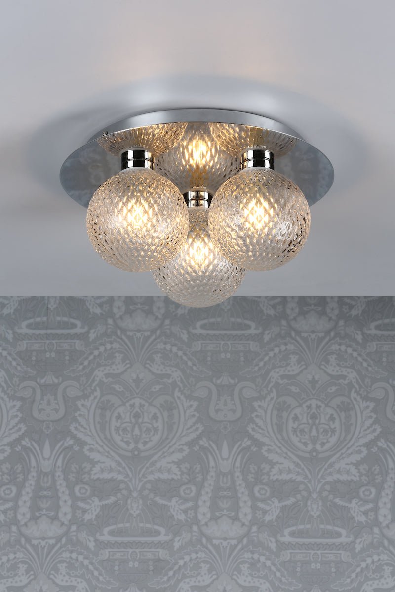 Laura Ashley LA3756047-Q Prague 3 Light Bathroom Flush Polished Chrome