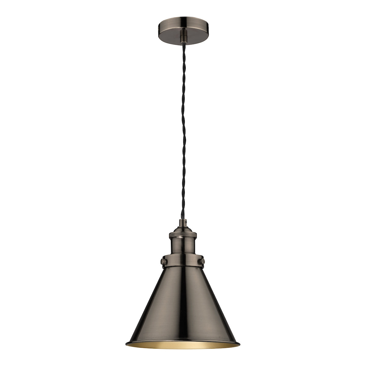 Laura Ashley LA3756099-Q Rufus Pendant Industrial Nickel