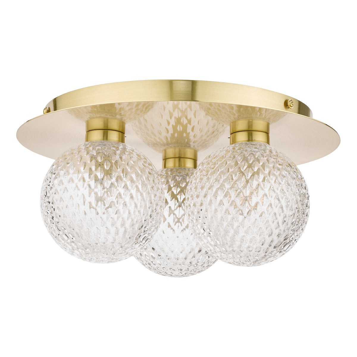 Laura Ashley LA3756112-Q Prague 3 Light Bathroom Flush Satin Brass