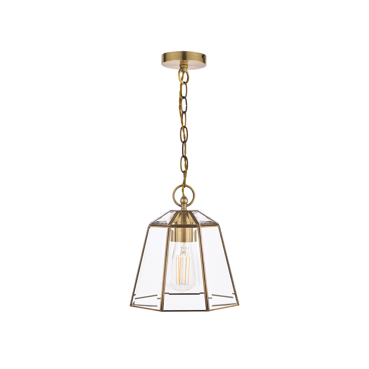 Laura Ashley LA3756154-Q Clayton Pendant Antique Brass