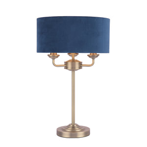 Laura Ashley LA3756234-Q Sorrento Table Lamp Antique Brass/Blue