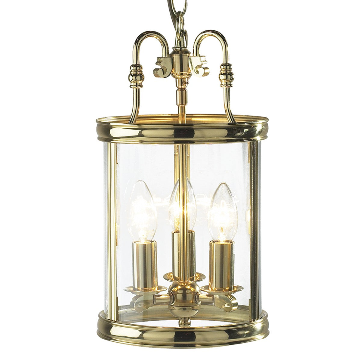 Dar LAM0340 Lambeth 3 Light Lantern Polished Brass