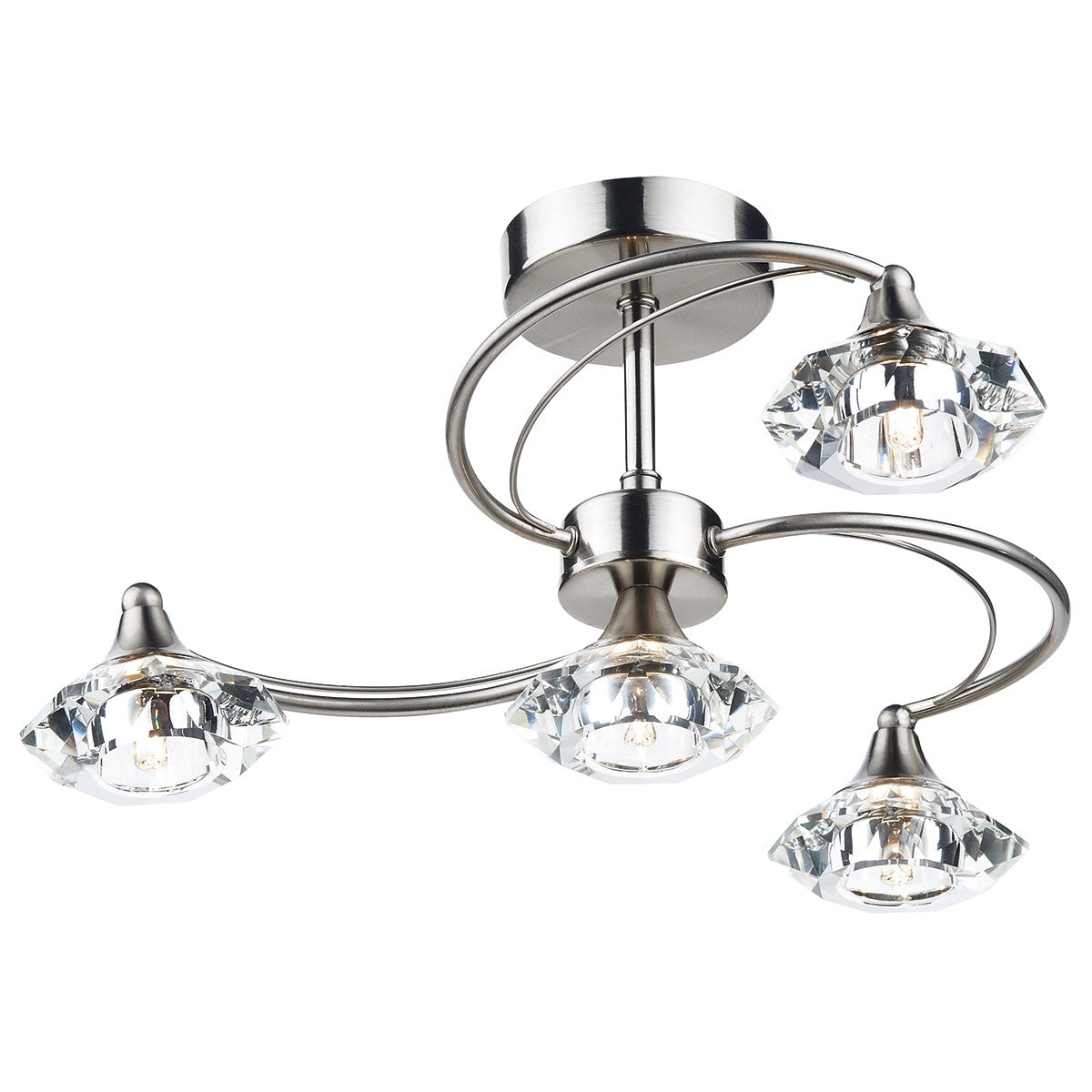 Dar LUT0446 Luther 4 Light Semi Flush Satin Chrome
