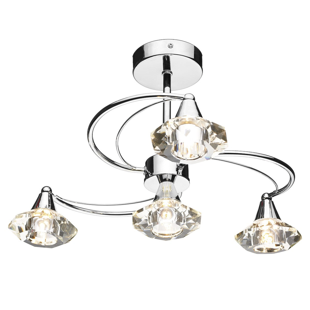 Dar LUT0450 Luther 4 Light Semi Flush Polished Chrome