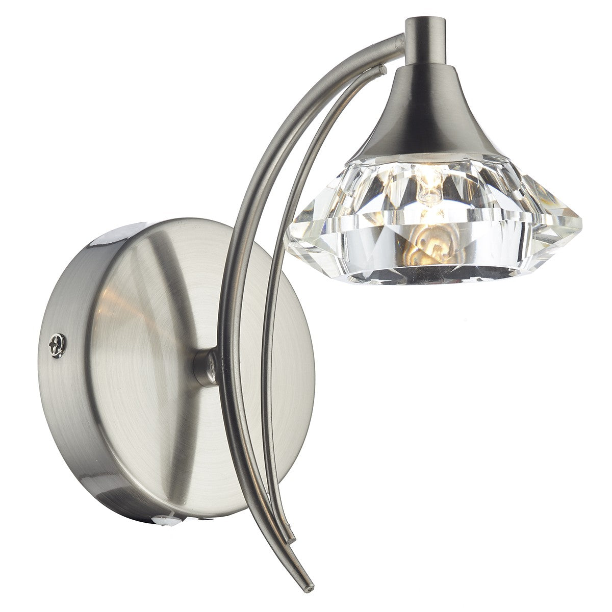Dar LUT0746 Luther Single Wall Light Satin Chrome
