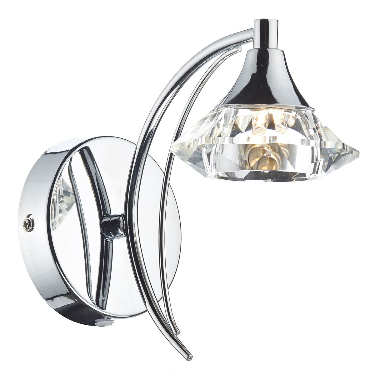 Dar LUT0750 Luther Single Wall Light Polished Chrome